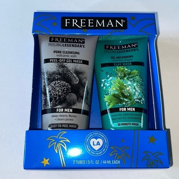 Freeman gift set mens  mask kit set peel off gel and clay mask‎ pore cleanser - Picture 2 of 5